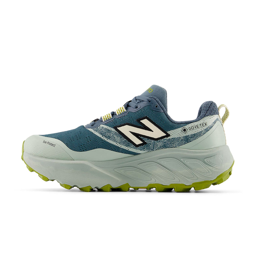 New Balance Hierro V9 GTX Dame trailsko i blå og grøn farve