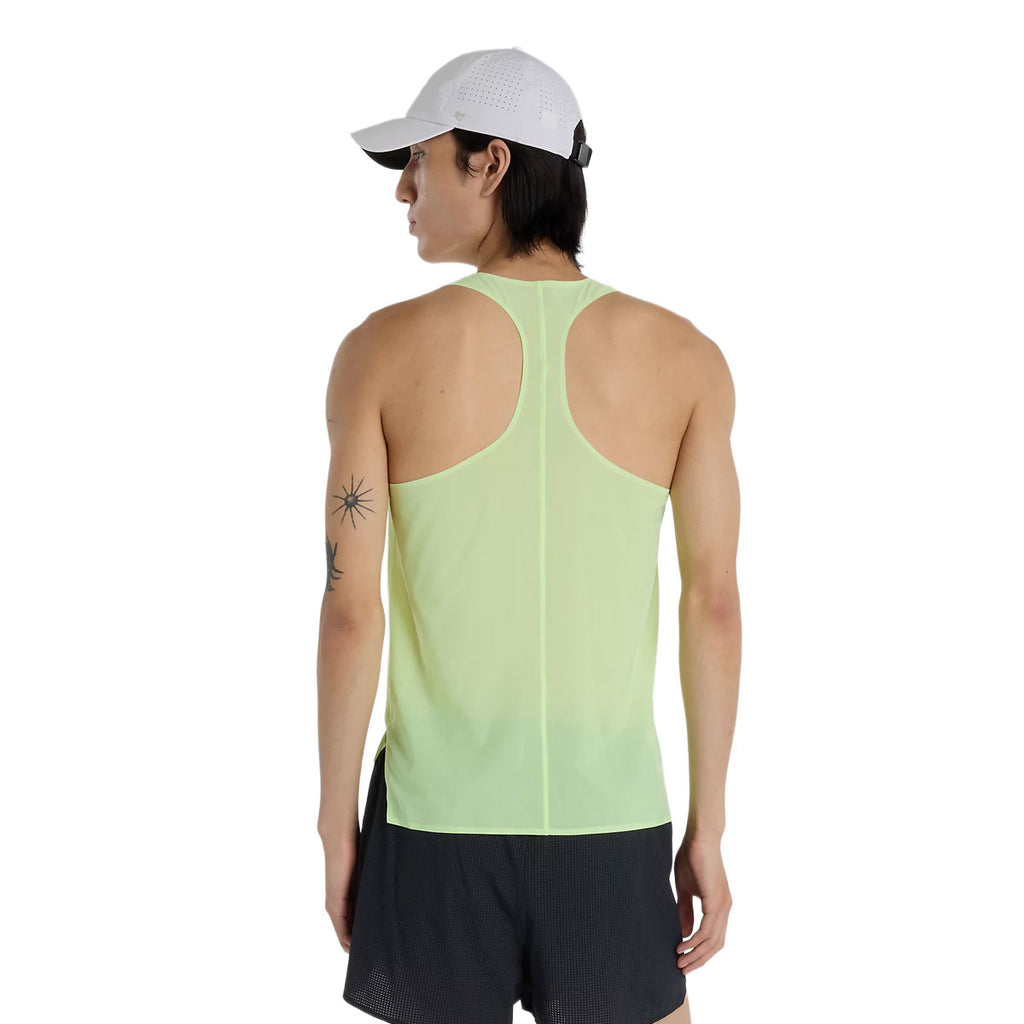 Lys grøn New Balance Race Day ultra let singlet til herrer