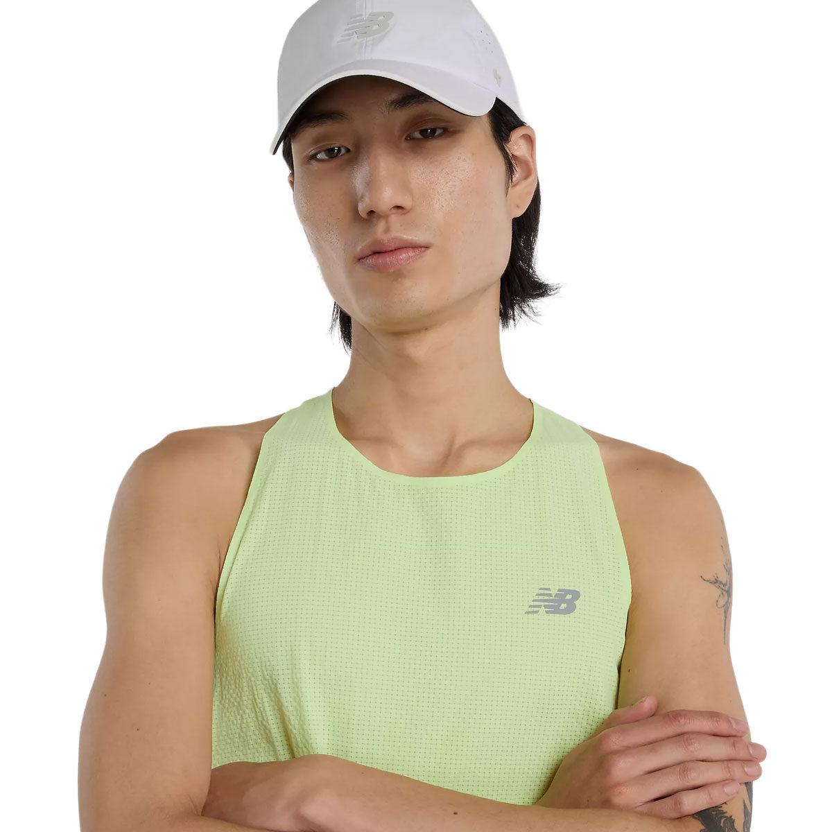 Lys grøn New Balance Race Day Ultra Light singlet til mænd