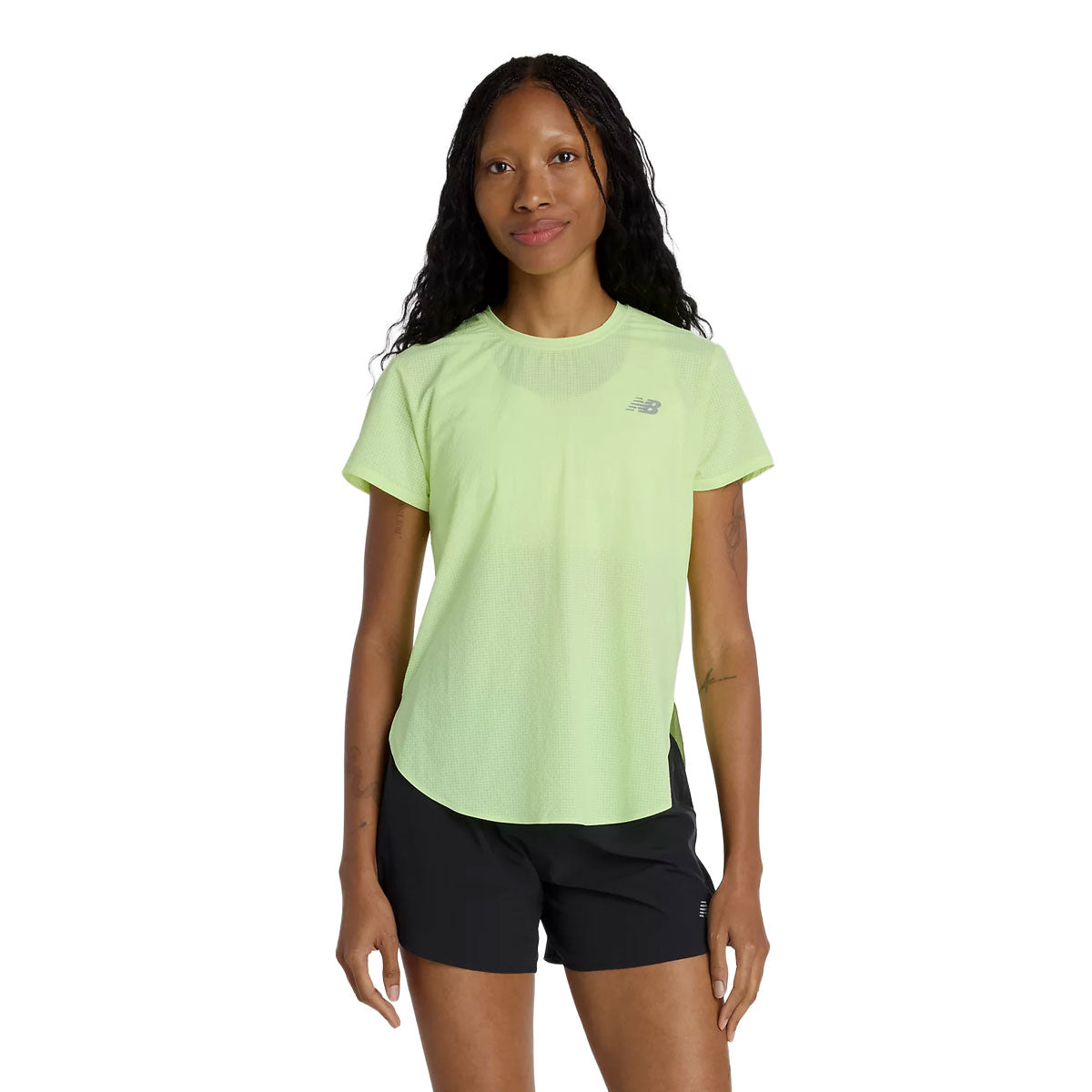 Ny Balance Race Day Ultra Light T-shirt til damer i lysegrøn