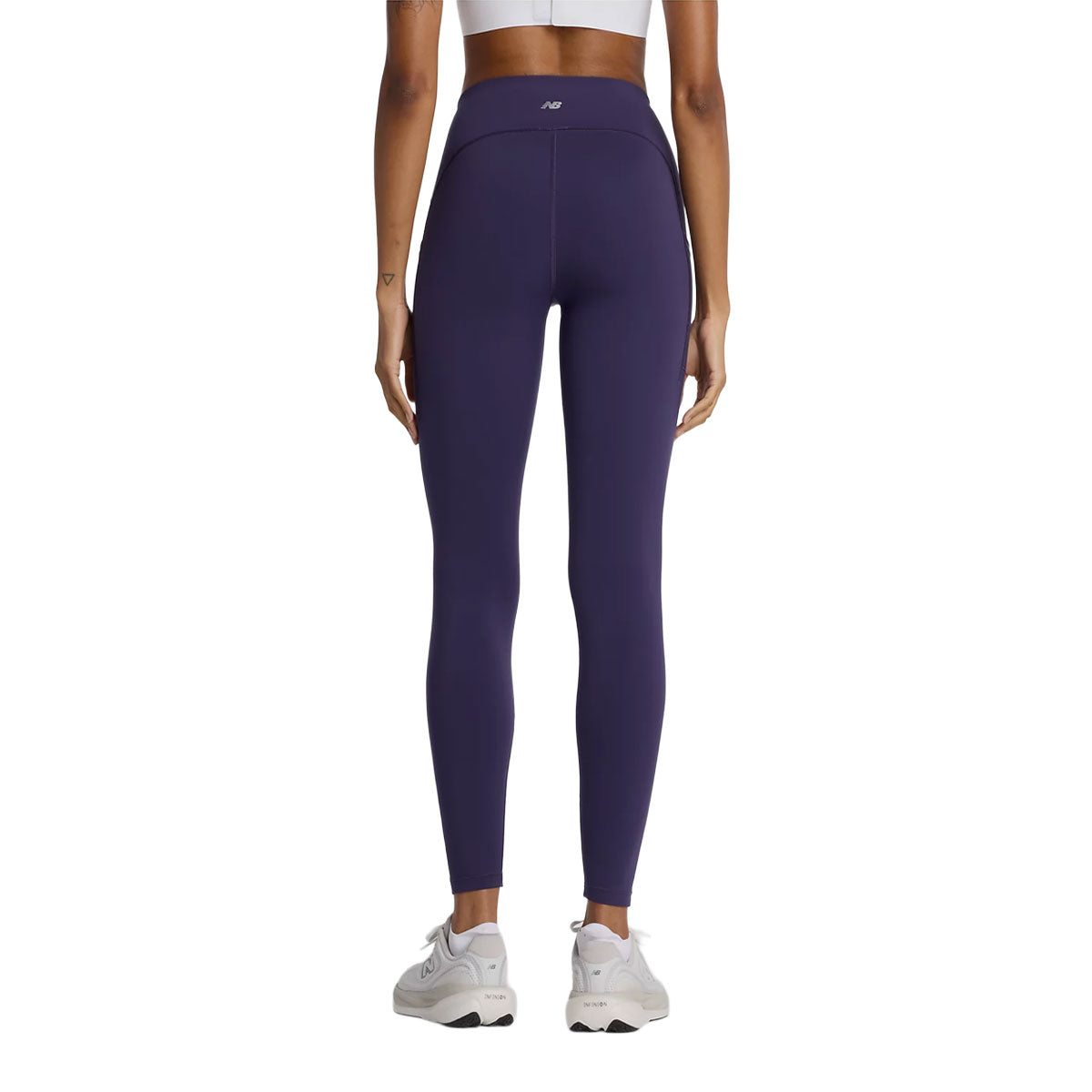 Høj talje leggings med lomme i mørk lilla farve