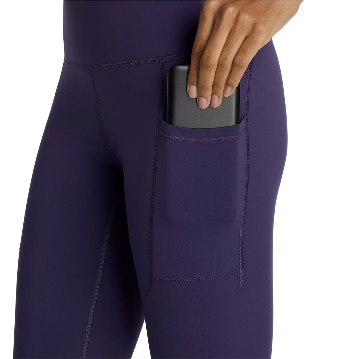 Høj talje leggings med lomme til mobiltelefon
