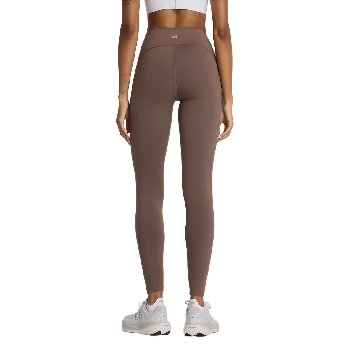 Høj talje leggings med lomme i brun farve