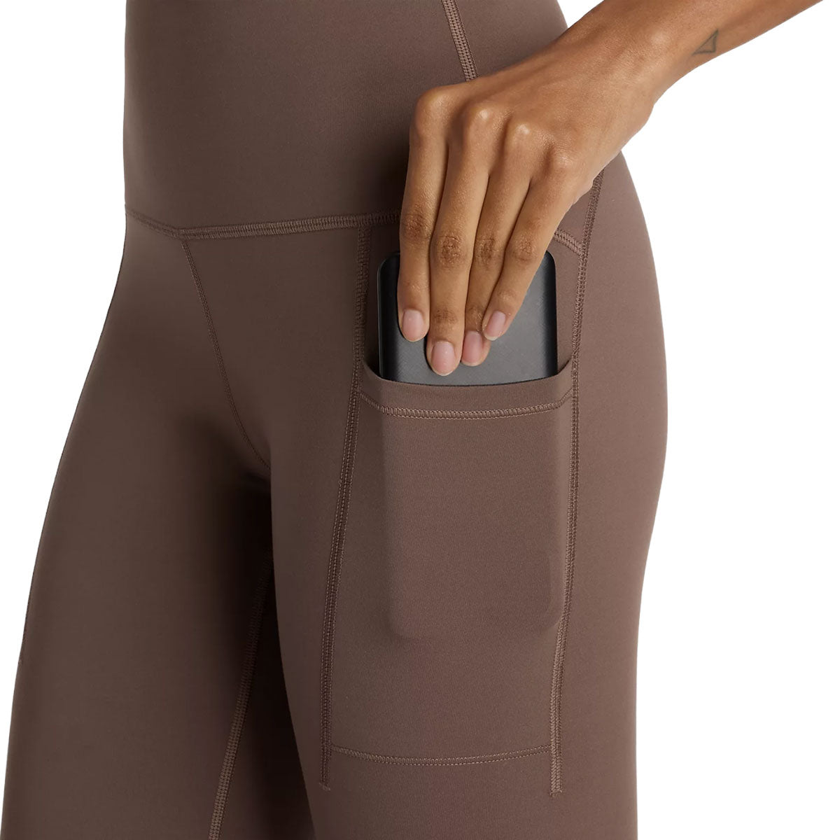 Høj talje leggings med lomme til mobiltelefon