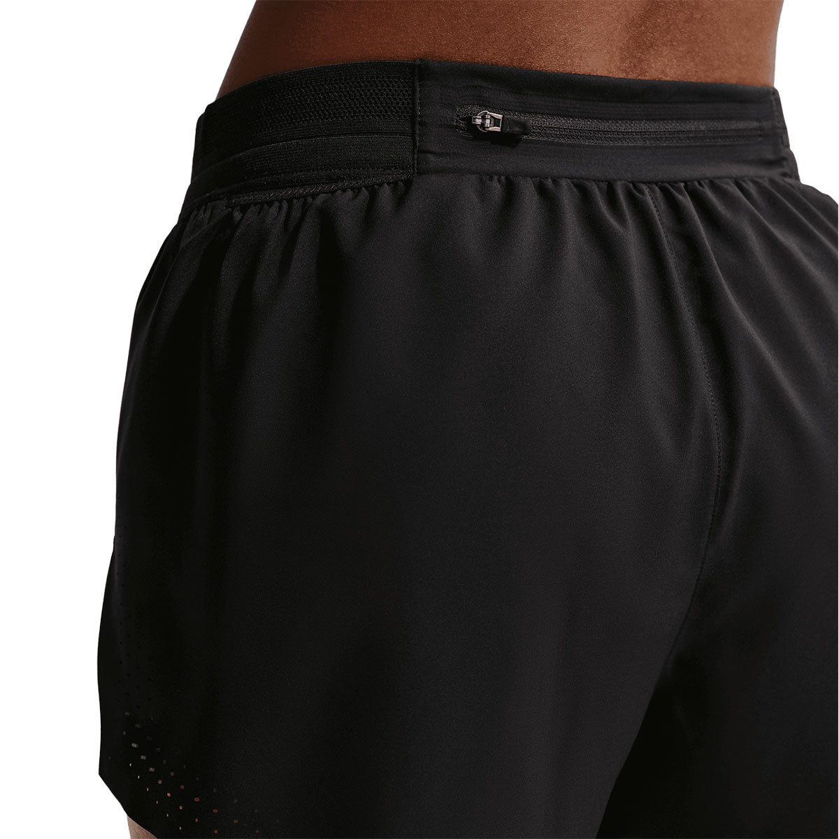 Nike AeroSwift Dri-FIT ADV 3" shorts til damer, sort med lynlås