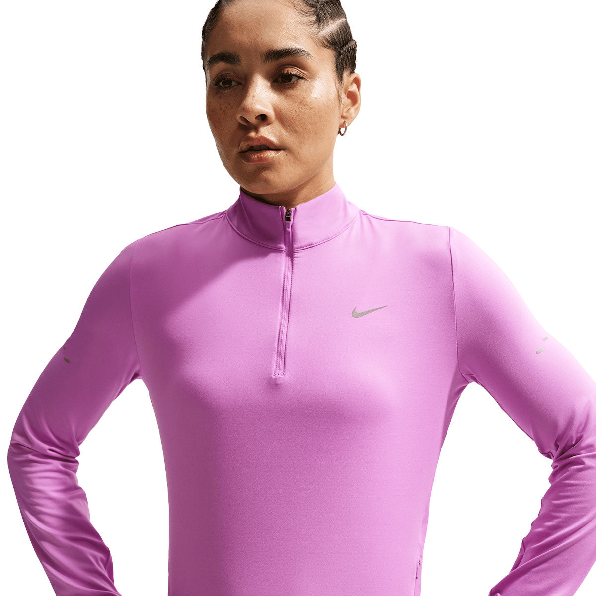 Nike Swift UV Half Zip Top i lyserød til damer