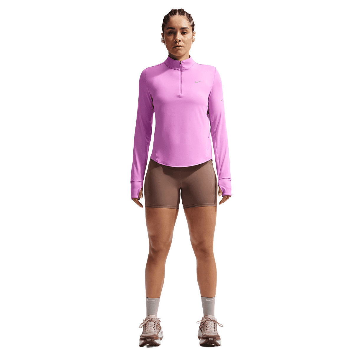 Nike Swift UV Half Zip Top Dame i lyserød farve