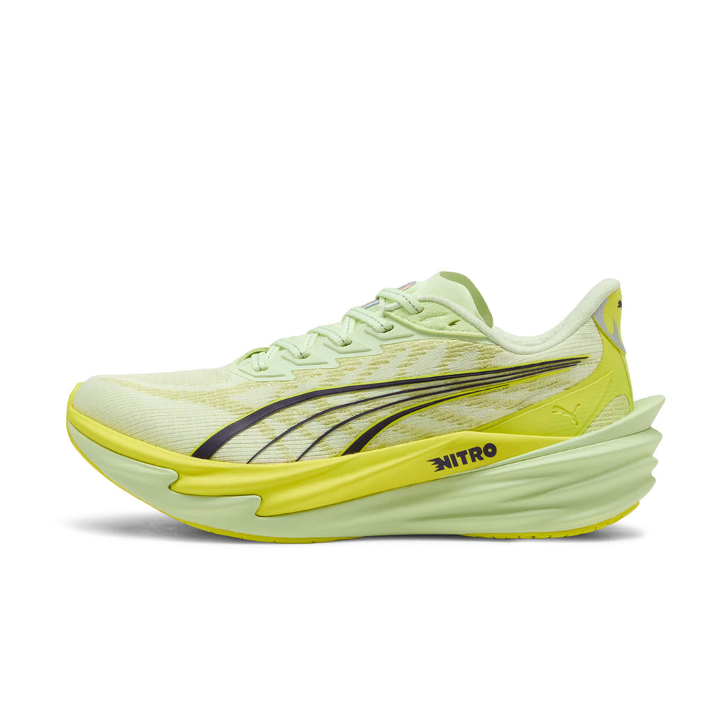 Puma Deviate NITRO 4 Dame løbesko i lysegrøn og gul