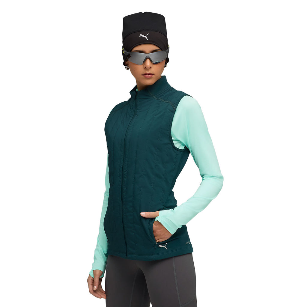 Puma Run Cloudspun Wrmlbl vest til damer i mørkegrøn