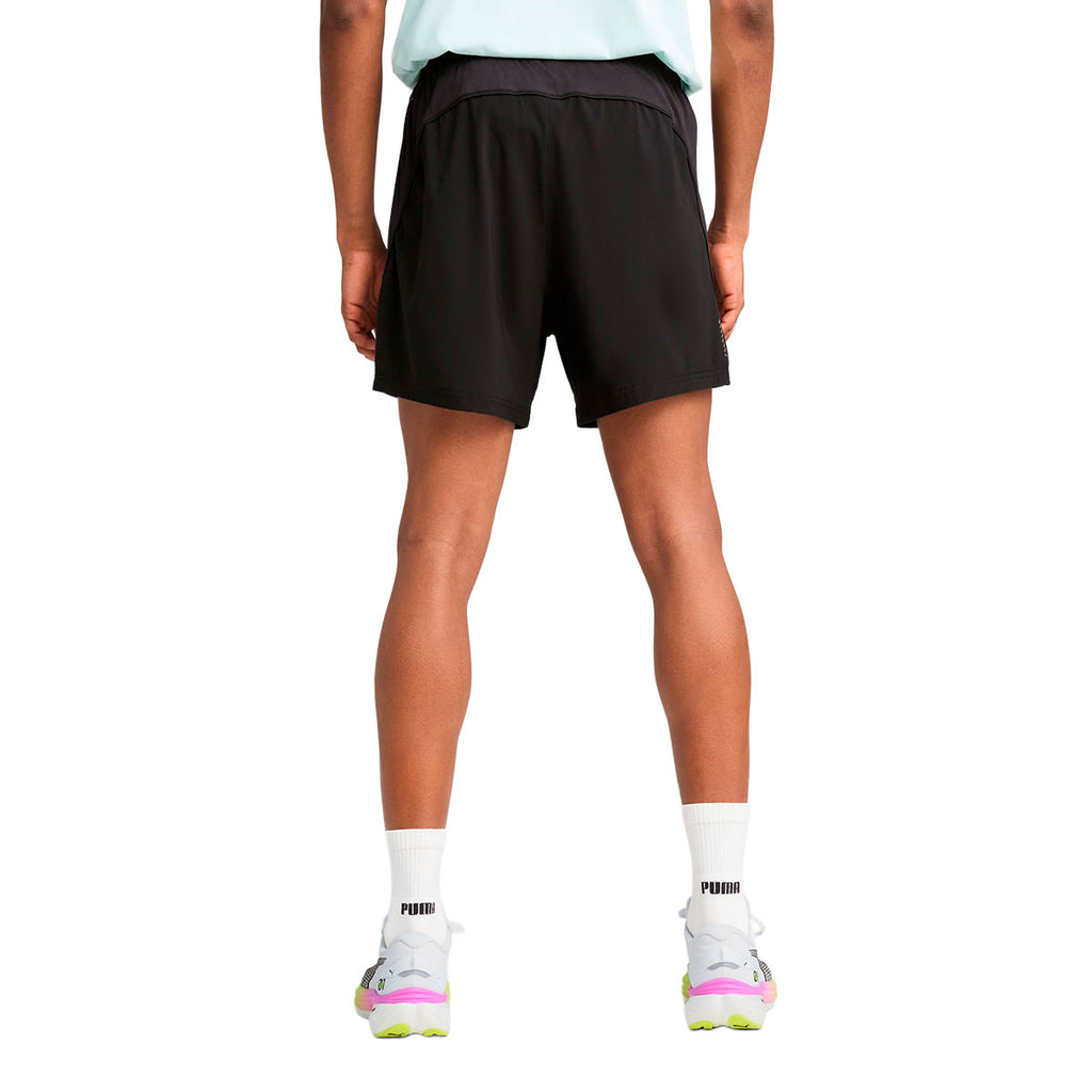 Sort Puma Run Velocity 5" shorts til herrer set bagfra