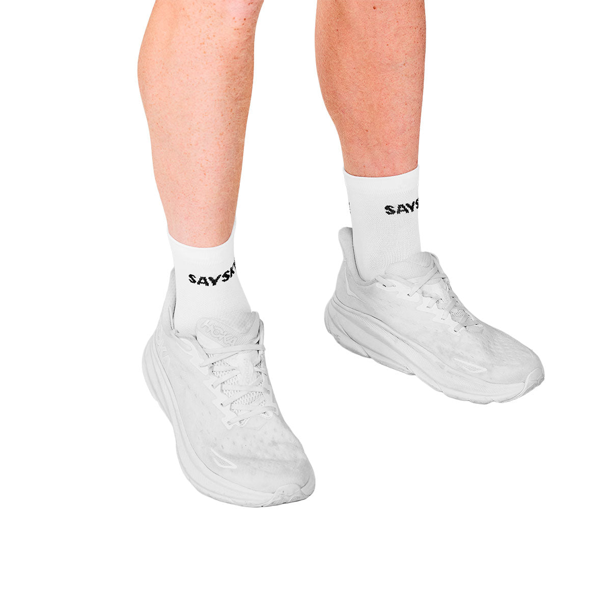 Saysky Combat Quarter strømper i hvid med SAYSKY-logo