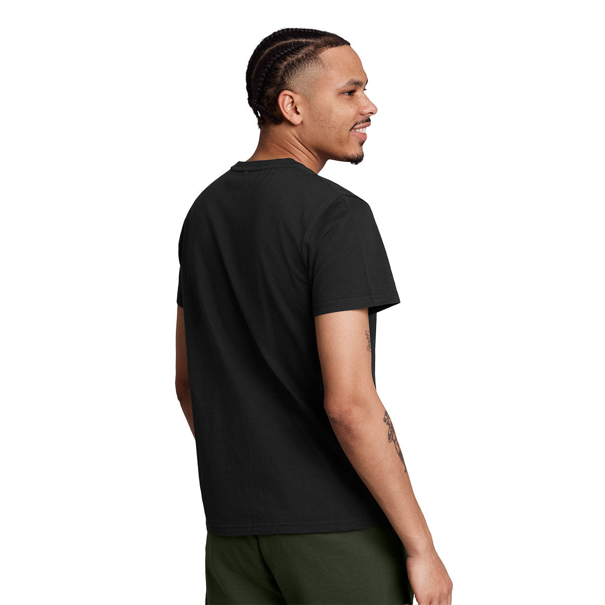 Sort herre t-shirt med korte ærmer set fra siden