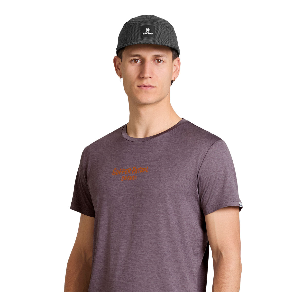 Saysky Statement Pace T-shirt med tryk foran i lilla farve