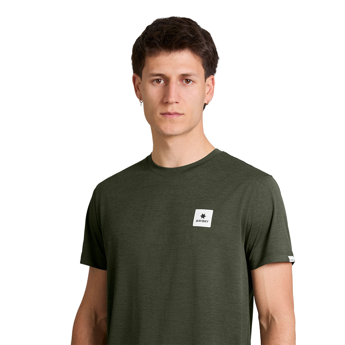 Grøn Saysky Statement Combat Pro T-shirt med logo på brystet