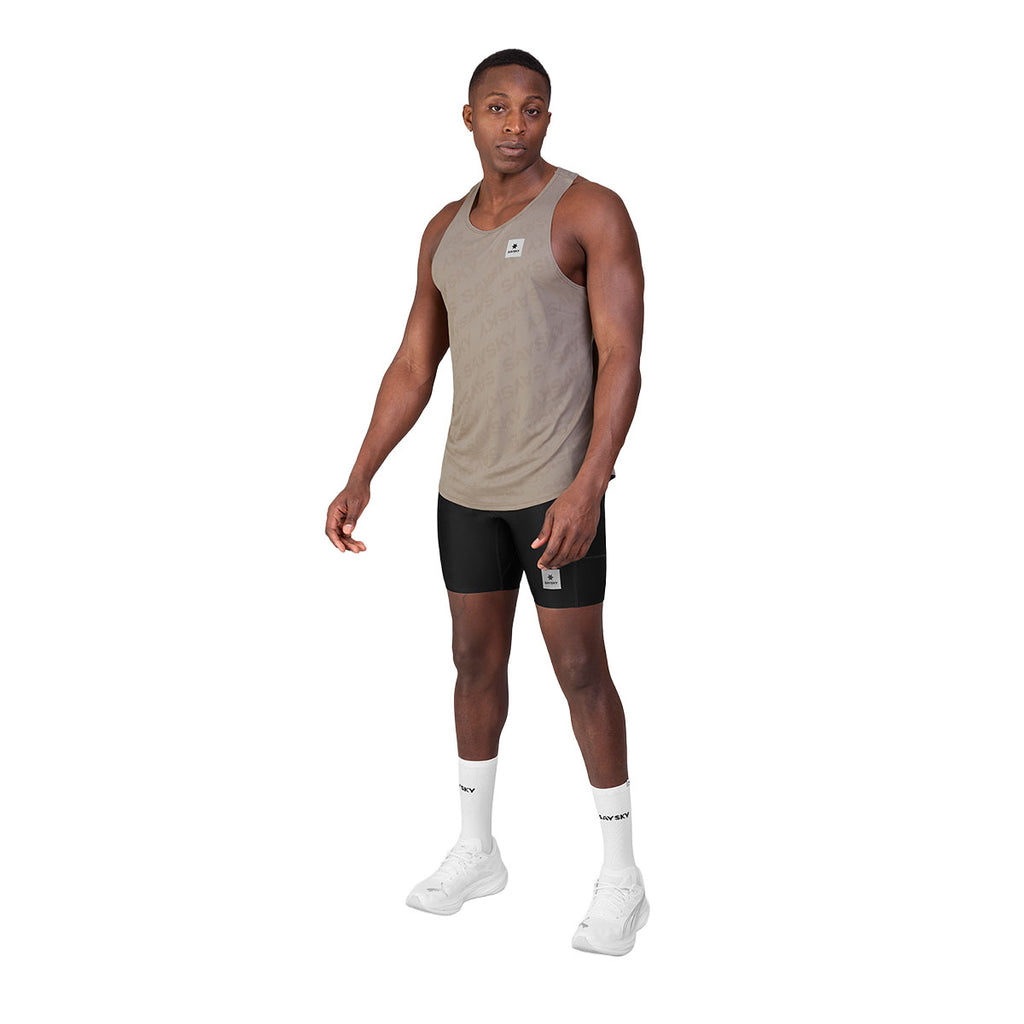 Saysky Reactive Flow singlet i grå med ærmeløs pasform