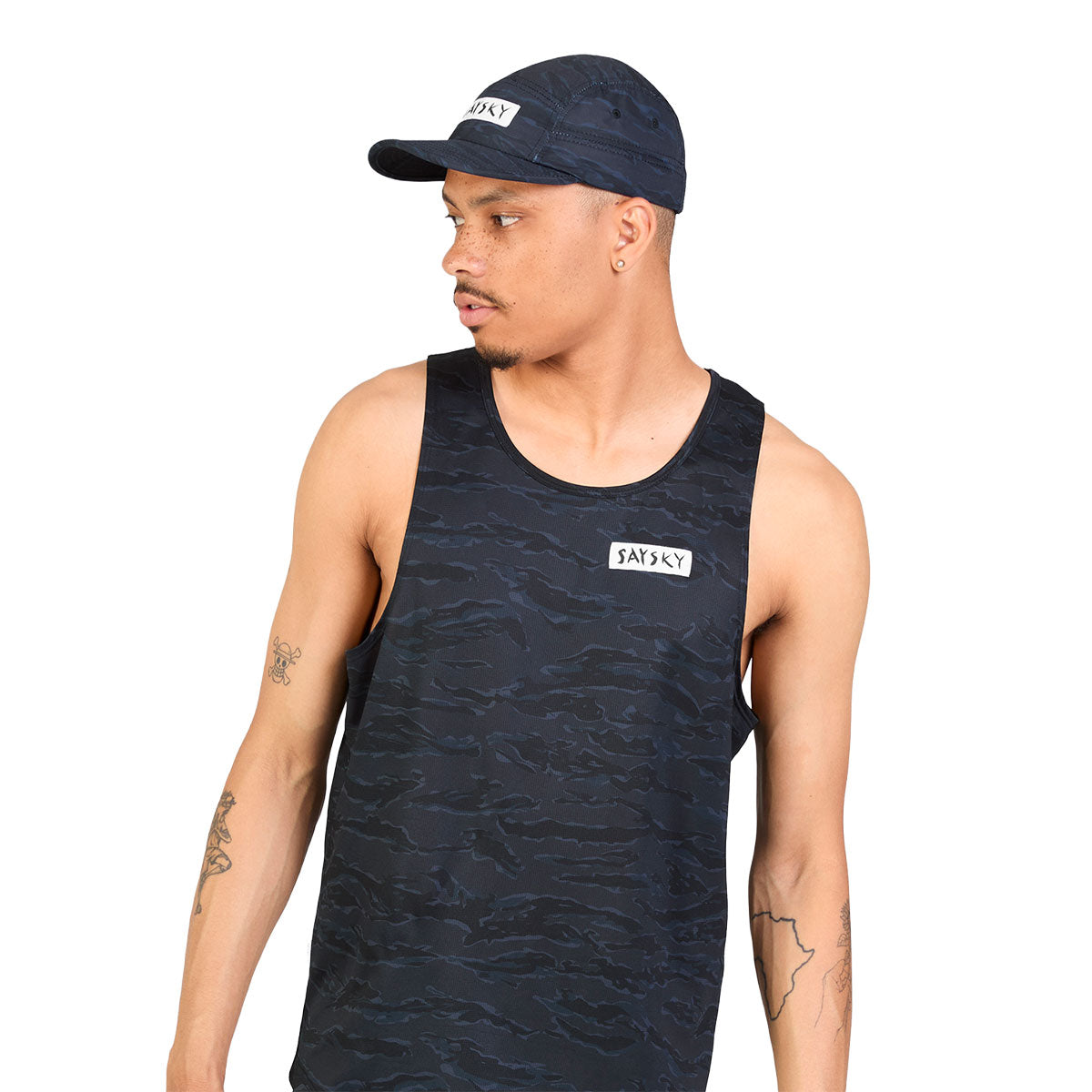 Saysky Tiger Combat singlet til mænd med mørkt camouflagemønster