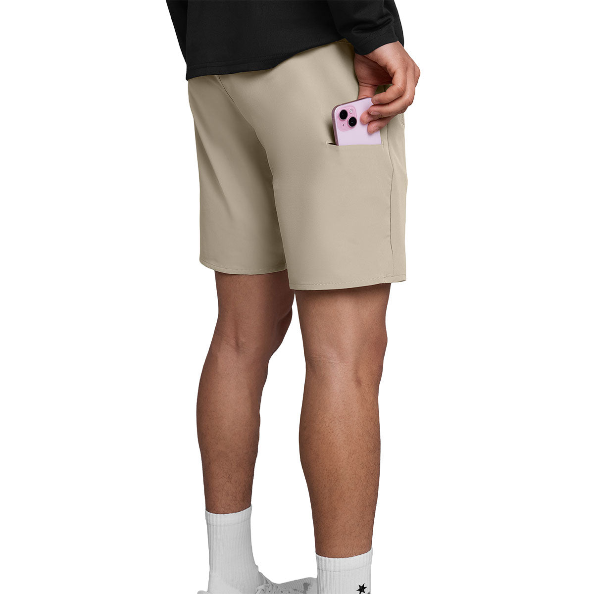 Saysky Motion shorts 8" til mænd i beige med lommer