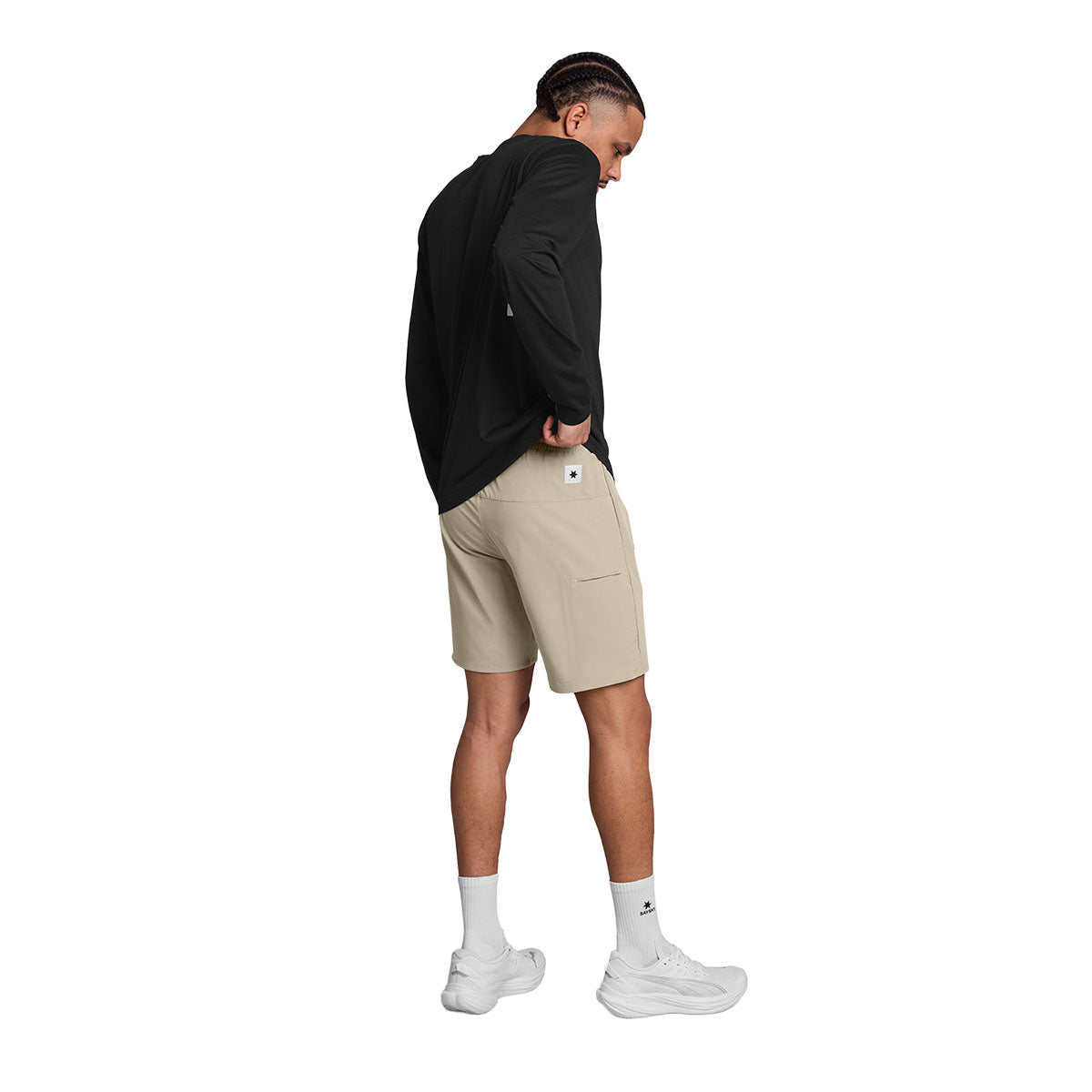 Mænd i beige Saysky Motion shorts med benlængde 8 cm