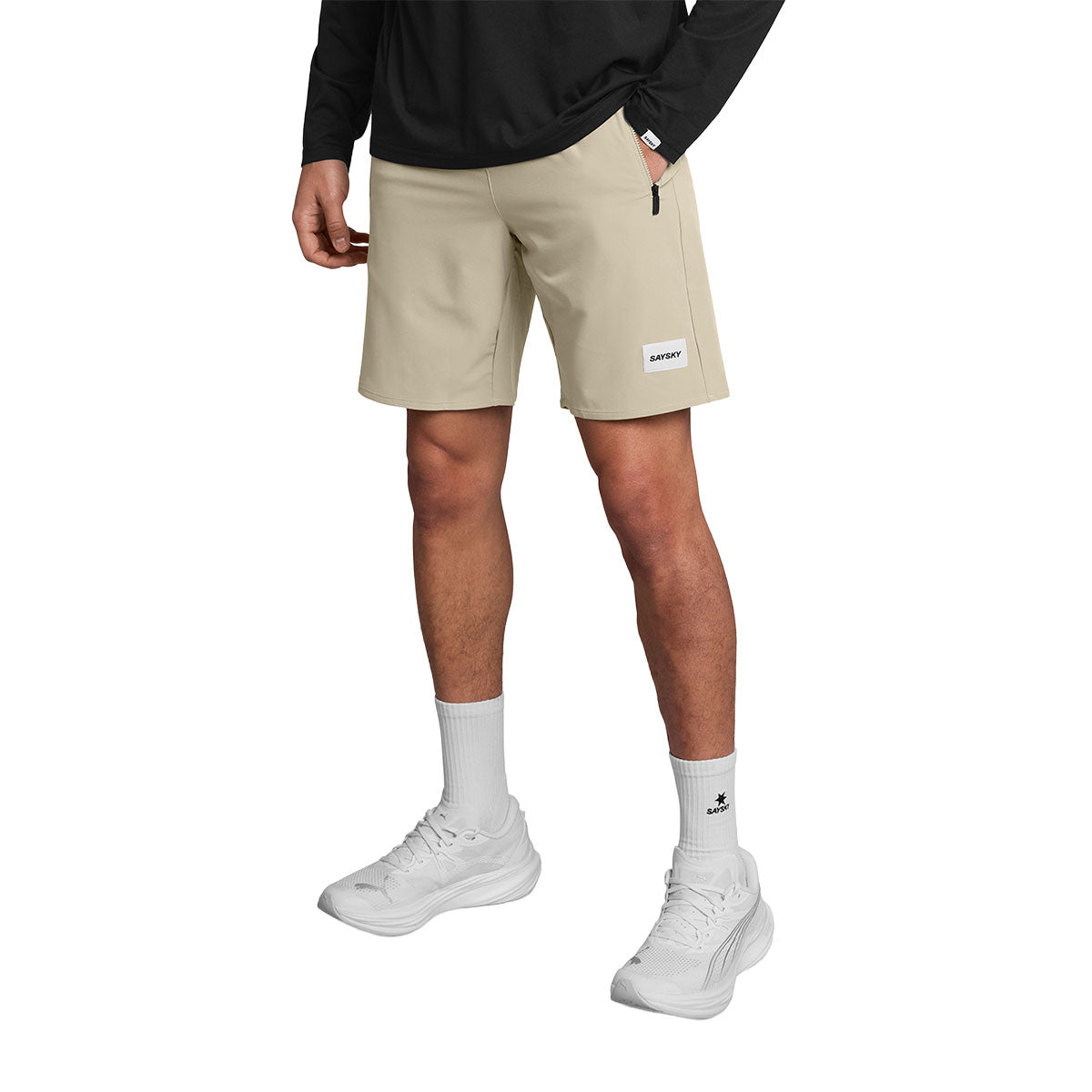 Saysky Motion shorts 8 tommer til mænd i sandfarve