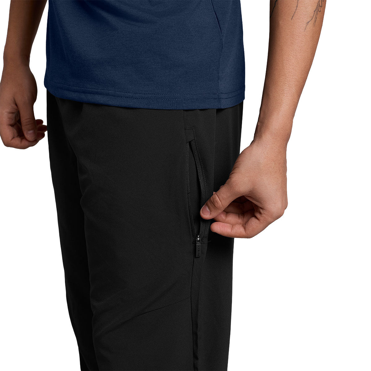 Saysky Motion pants til herre, sorte buks med lynlåslomme