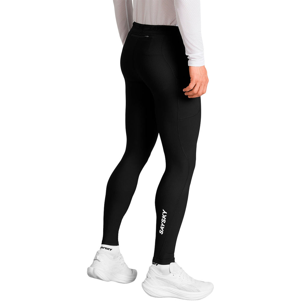 Saysky Combat+ rib lang tights i sort med lomme på benet