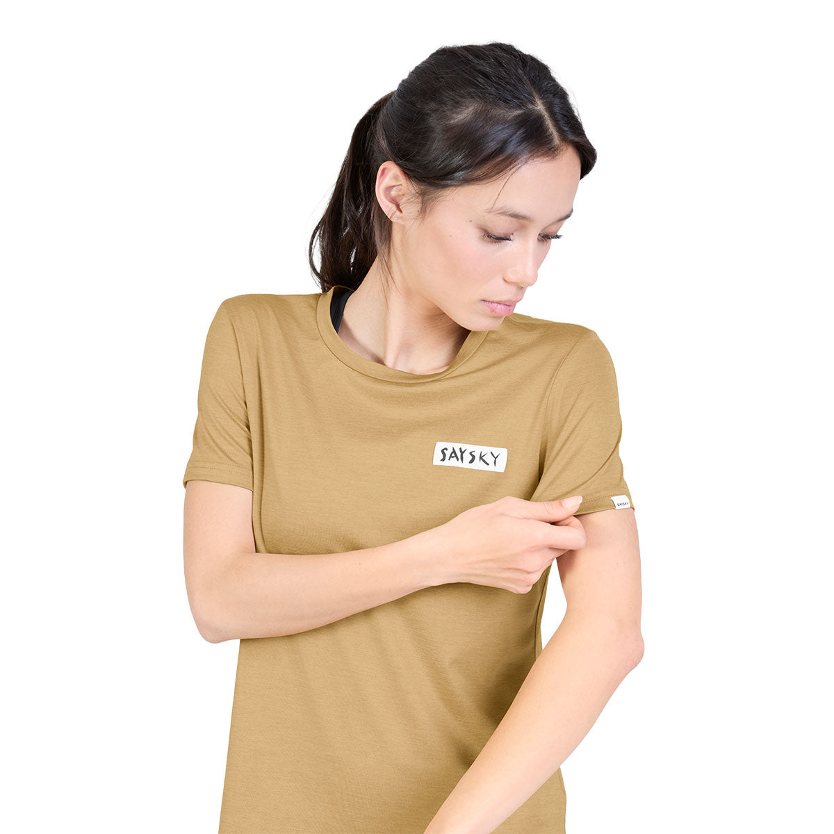Saysky tiger pace T-shirt med logo brystprint til kvinder