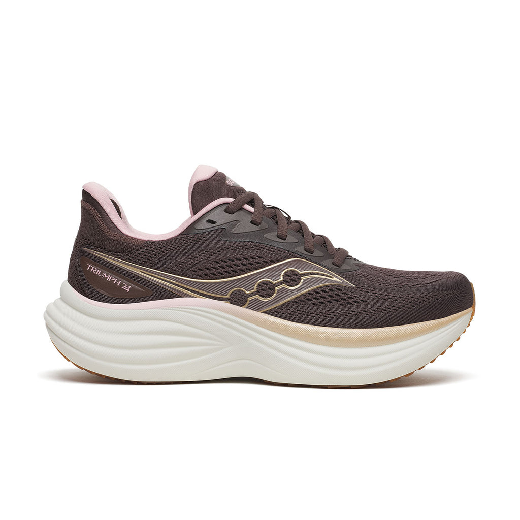 Saucony Triumph 24 Dame løbesko i brun og lyserød farve