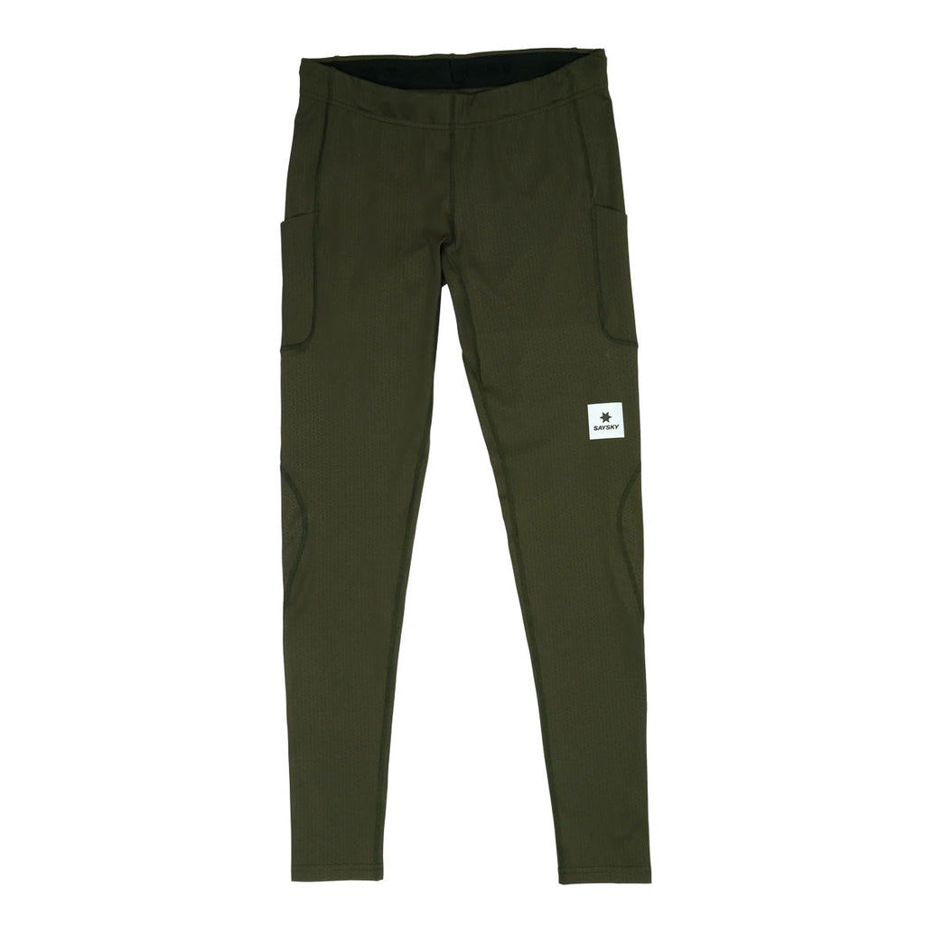 Saysky Combat+ lange tights i olivengrøn med lommer