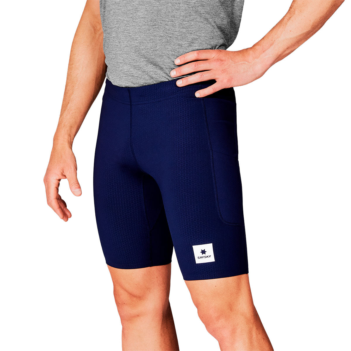 Saysky Combat+ korte tights 9" til mænd i navy blå