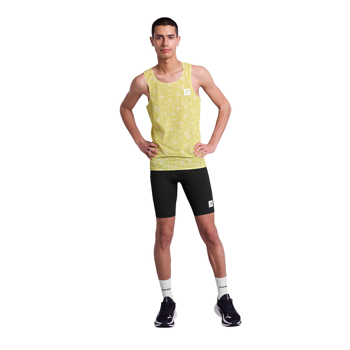 Saysky Flower Flow Air Singlet i gul med blomsterdesign