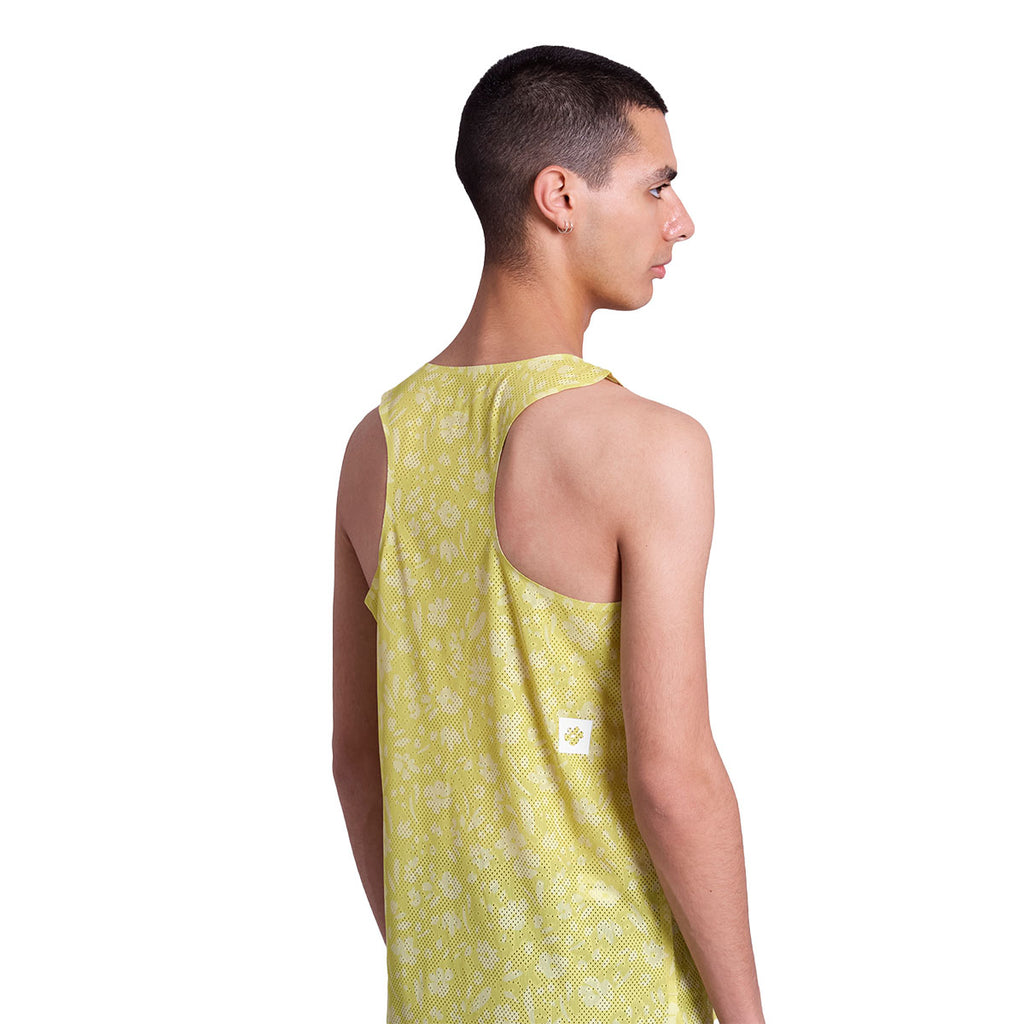 Saysky Flower Flow Air Singlet i gul med blomstermønster