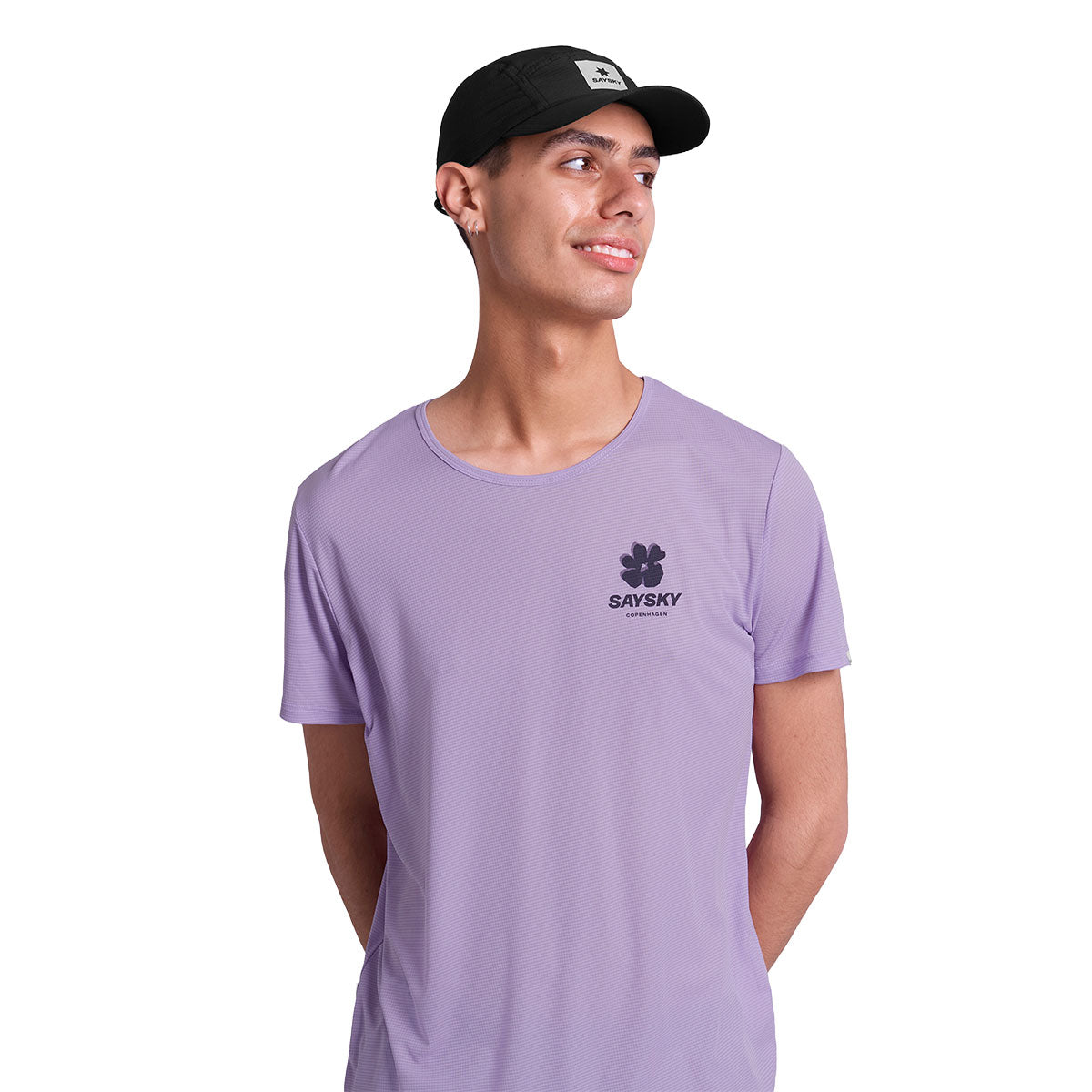 Saysky Flower Flow T-shirt i lilla med sort logo