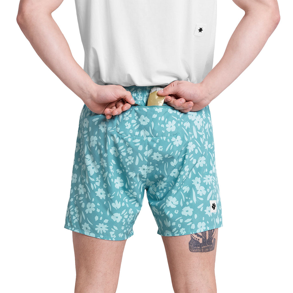 Saysky Flower Pace Shorts 5'' med blomsterprint og elastisk talje
