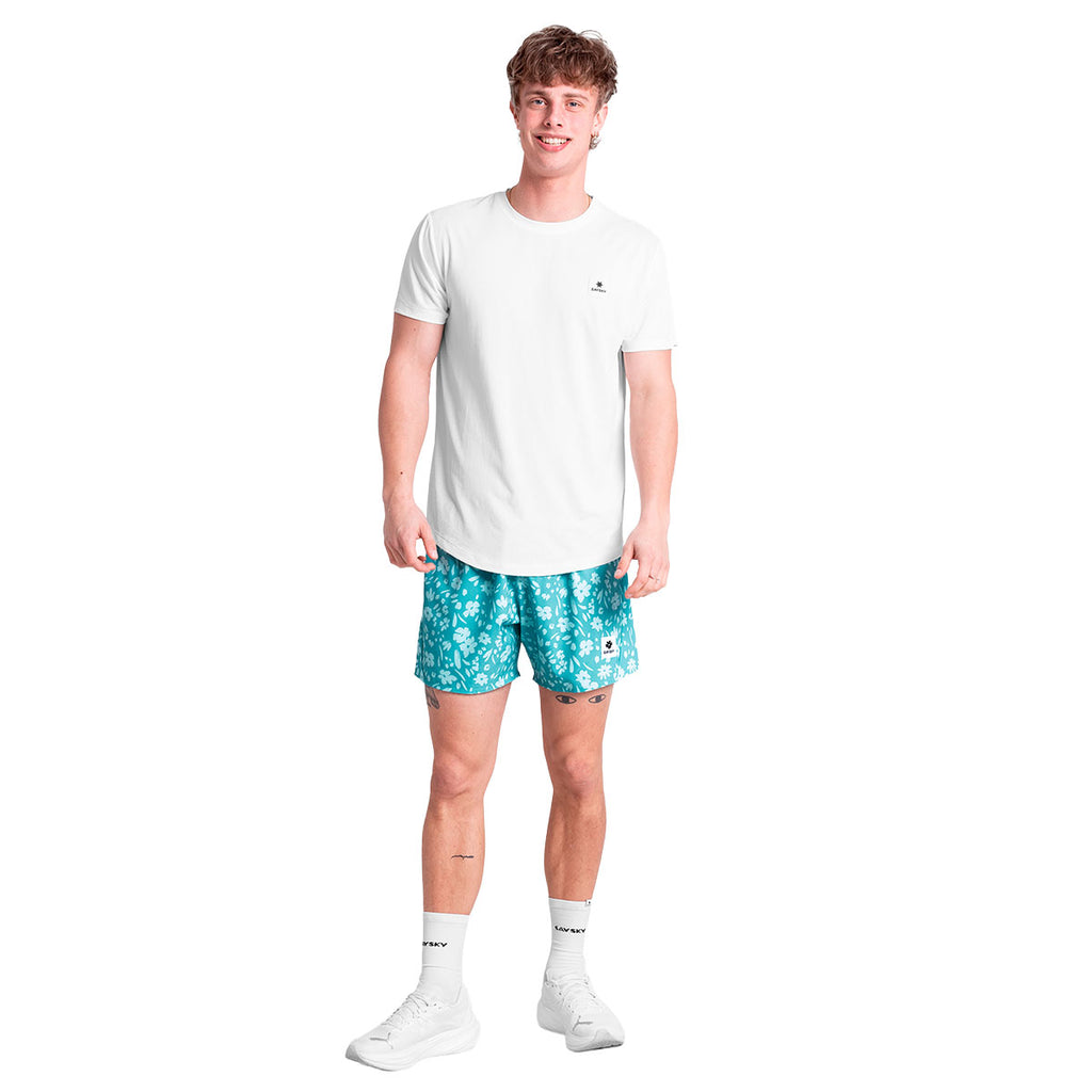 Saysky Flower Pace Shorts 5'' i blå med blomsterprint