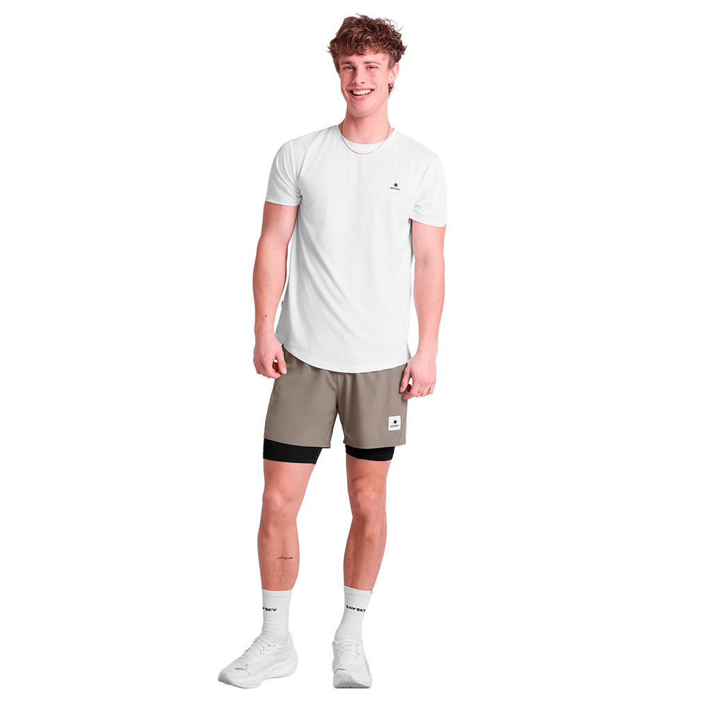 Saysky Pace 2 i 1 løbeshorts 5" i grå og sort