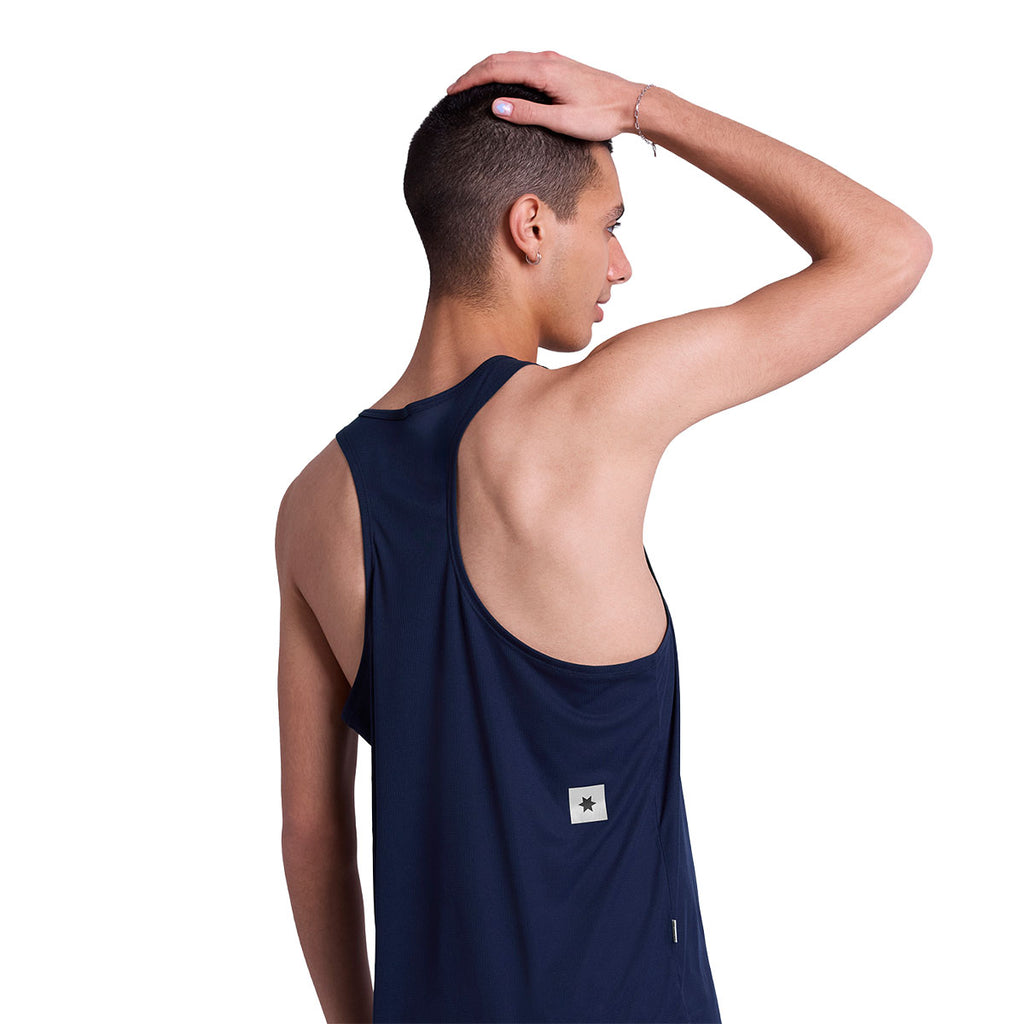 Saysky Statement Flow Singlet i navy med åben ryg