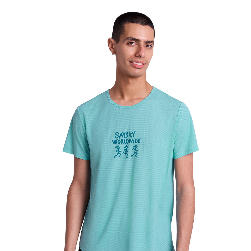 Saysky Statement Flow T-shirt i mintgrøn med tryk foran