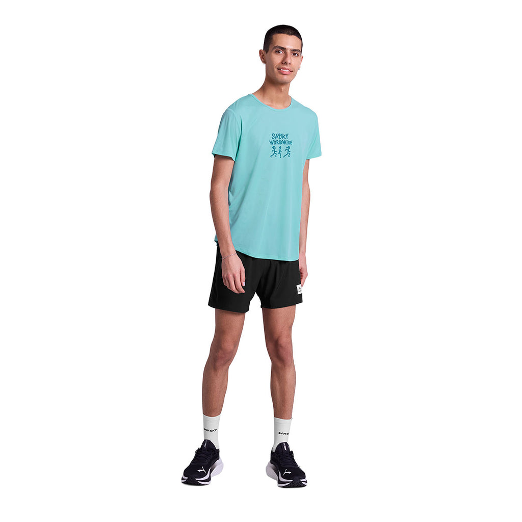 Saysky Statement Flow T-shirt i lys blå med tryk