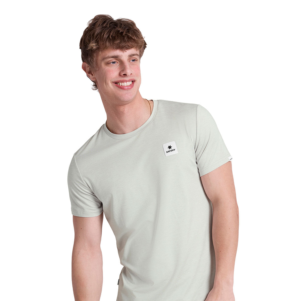 Saysky Statement Pace T-shirt i lys grå med logo på brystet