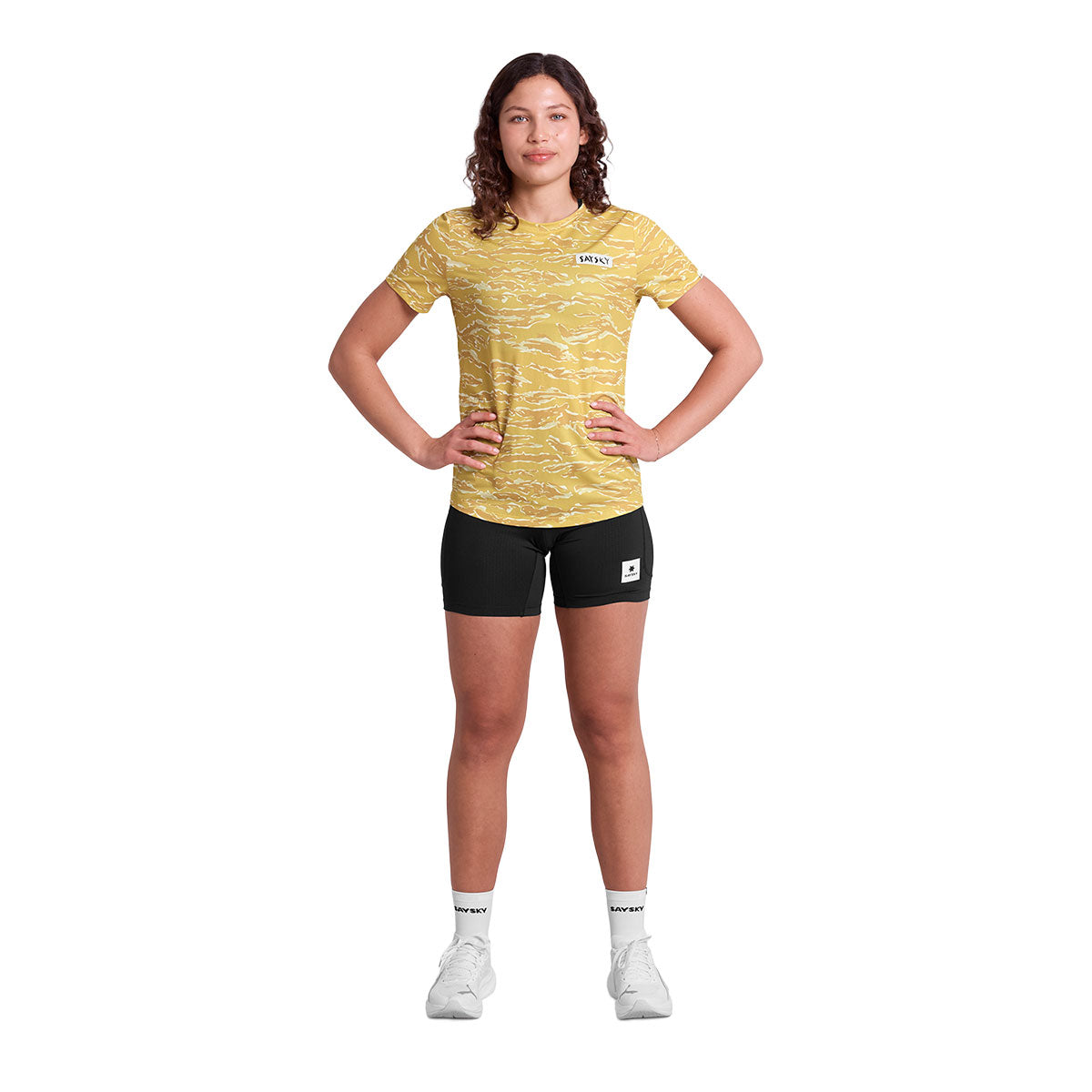 Saysky Tiger Combat T-shirt til damer i gul med mønster