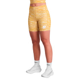 Saysky Tiger Combat+ kort tights 7" dame i gul med mønster