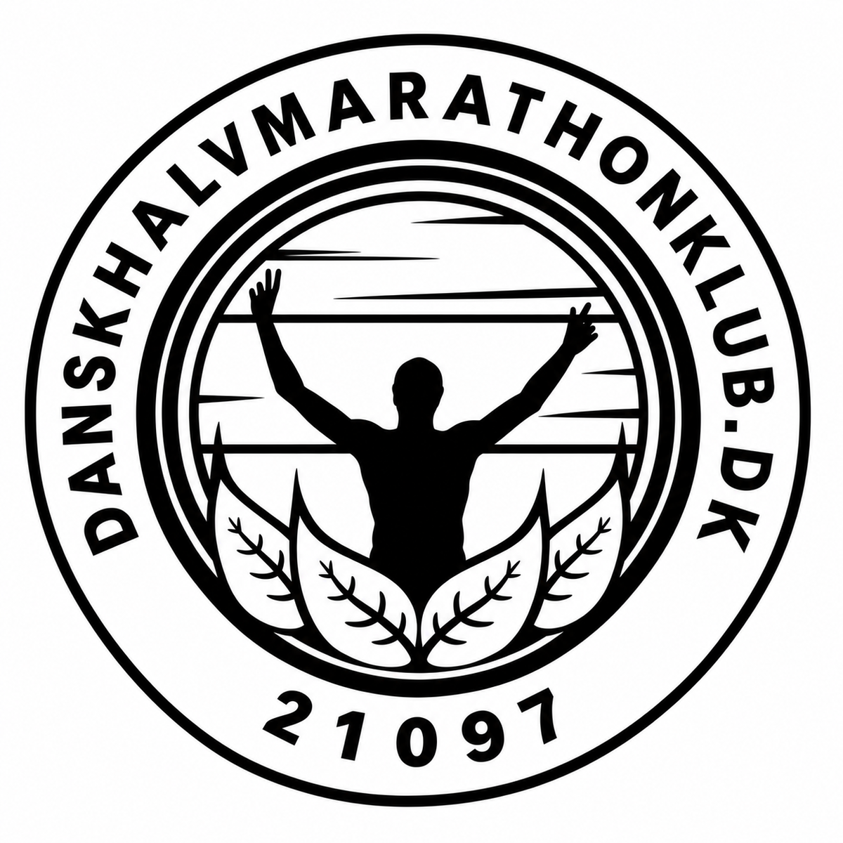 Dansk Halvmarathon Klub Tryk Ryglogo sort