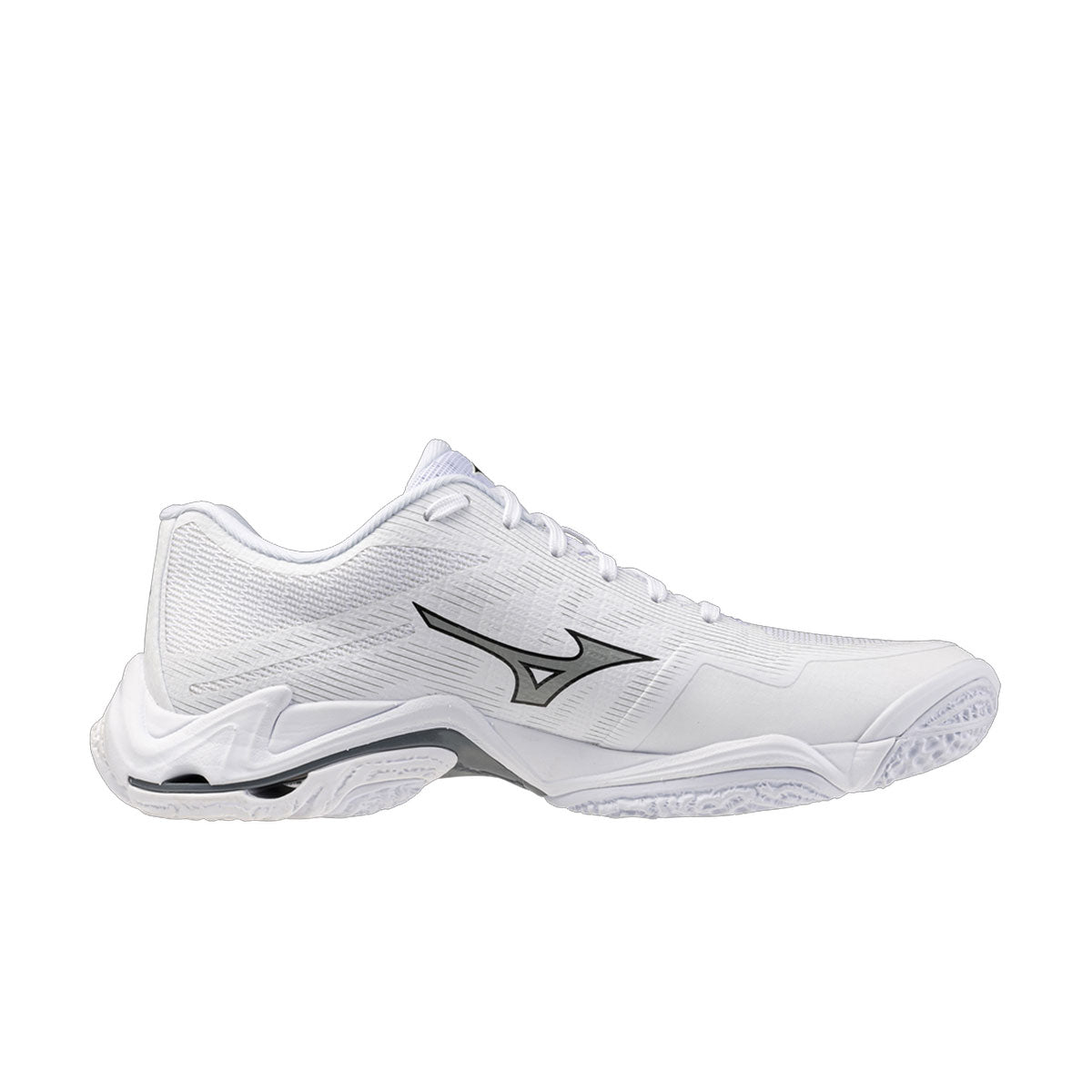 Mizuno Wave Lightning Elite indendørssko i hvid med sort logo