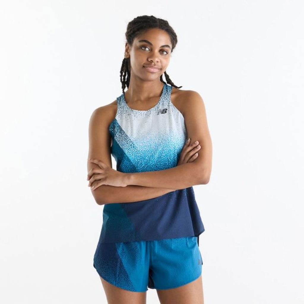 Ny Balance dames singlet med trykt mønster og racerback