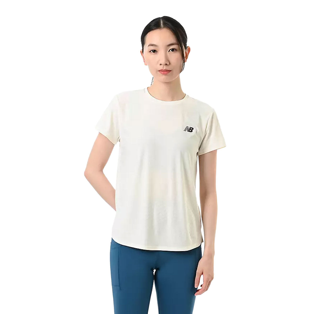 Hvid New Balance RC Adapt T-shirt med korte ærmer og logo