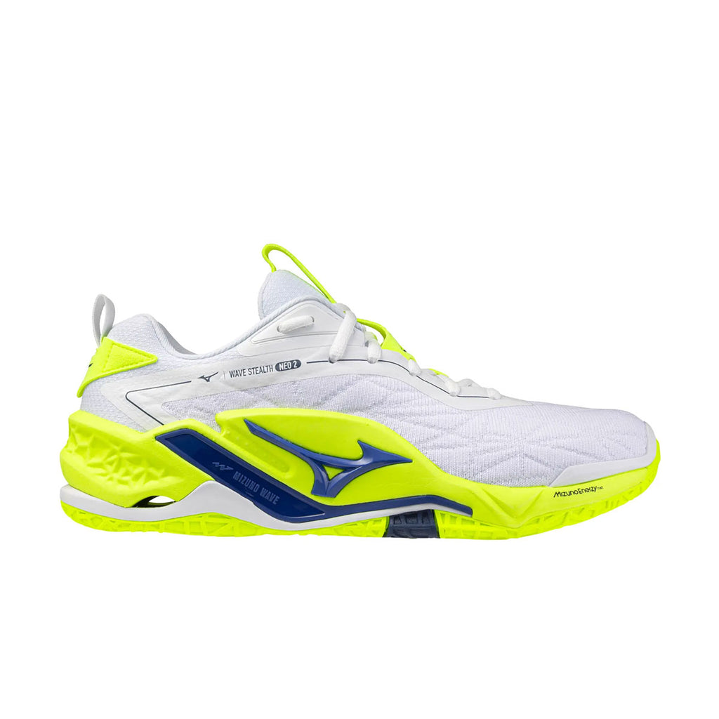 Mizuno Wave Stealth Neo 2 indendørssko i grå og neonlime