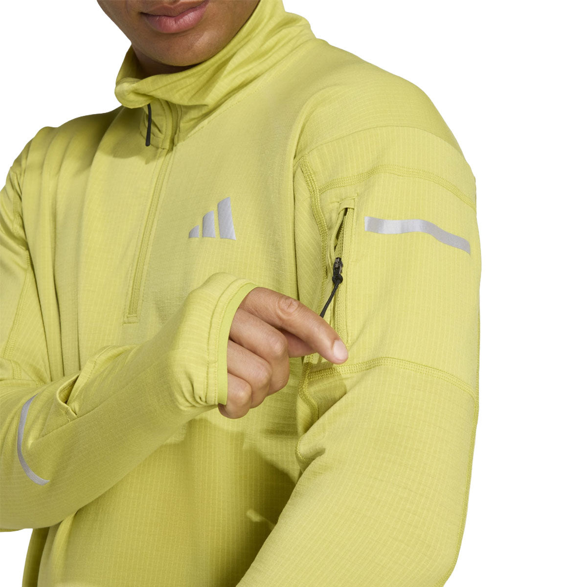 Adidas Adi365 Climawarm+ herre trøje i gul med lynlås og refleksdetaljer