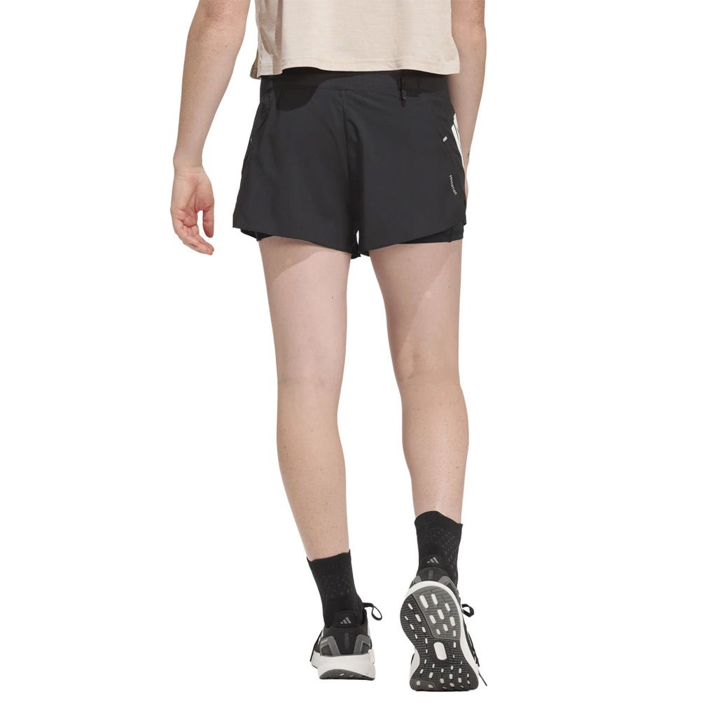 Sort Adidas Adi365 Formotion 2in1 shorts til damer set bagfra