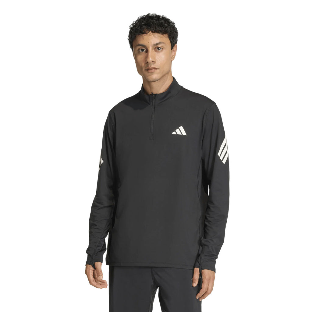 Sort Adidas Adi365 Iconic 1/2 Zip Top til mænd med lange ærmer