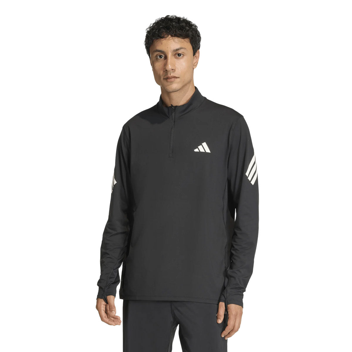 Sort Adidas Adi365 Iconic 1/2 Zip Top til mænd med lange ærmer